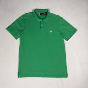 Chaps Polo Shirt Men's Large Green Short Sleeve Cotton Golf Preppy Classic Fit